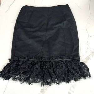 Rebecca Tayloror black skirt w/ lace detail